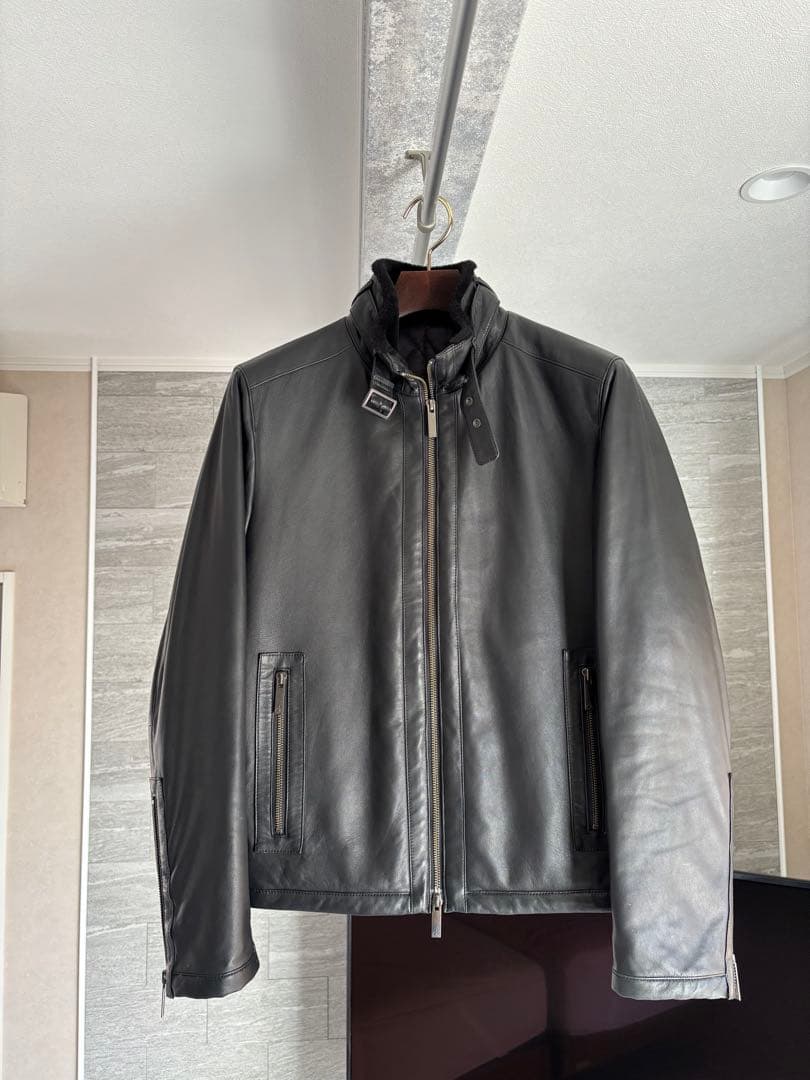 カルバンクライン　羊革レザージャケット カルバンクライン 羊革ジャケット 皮ジャケ ジャケット - ラムレザー