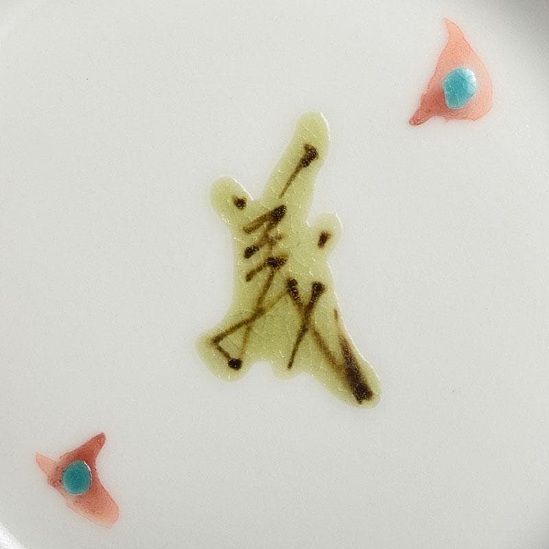 広瀬義之作 色絵 ぼけ之図 面取り壷 共布共箱 V R9186B