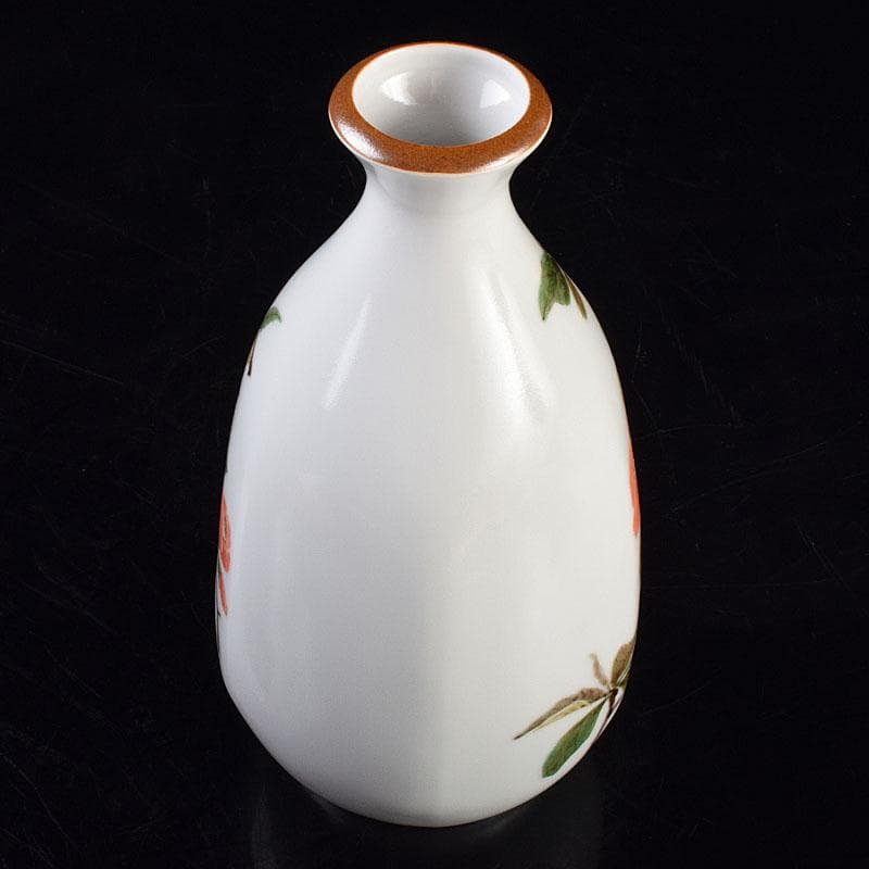 広瀬義之作 色絵 ぼけ之図 面取り壷 共布共箱 V R9186B