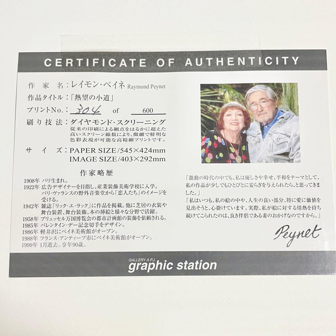 レイモンペイネ 熱望の小道 ダイヤモンド スクリ ニング 額装 304 600