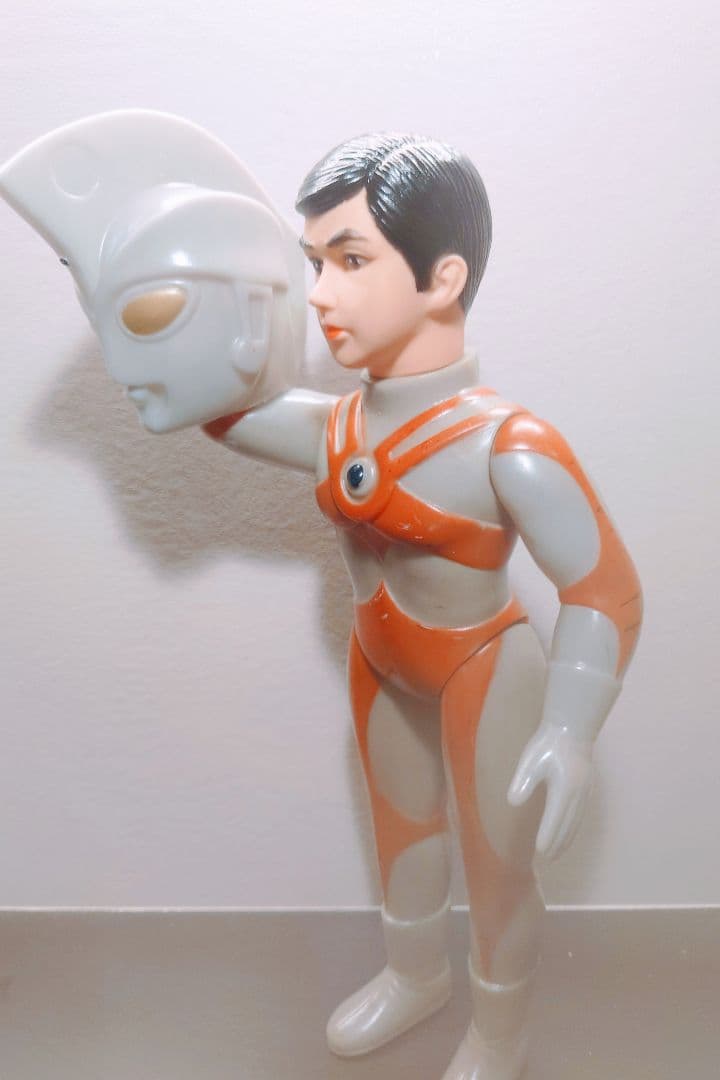 極美品 当時物 ブルマァク ウルトラマンエース 面取れ ソフビ マルサン