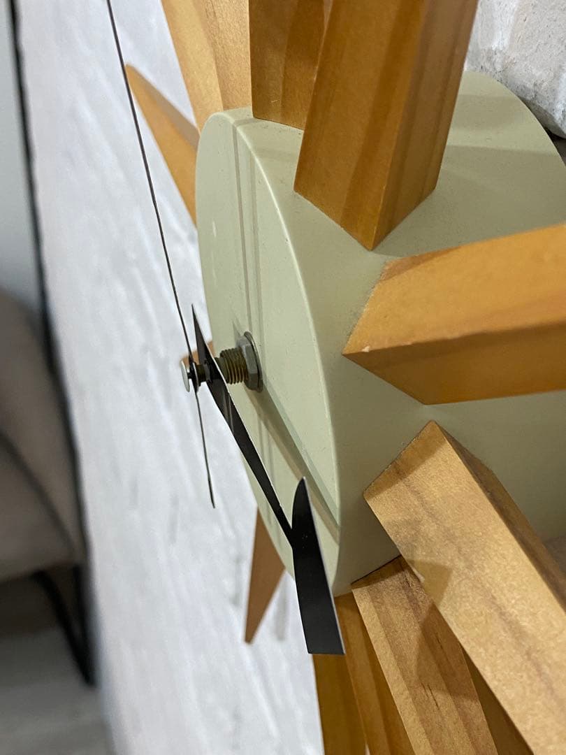 ②⭐️【全国送料無料】ビンテージ　ミッドセンチュリー　サンバースト クロック　時計