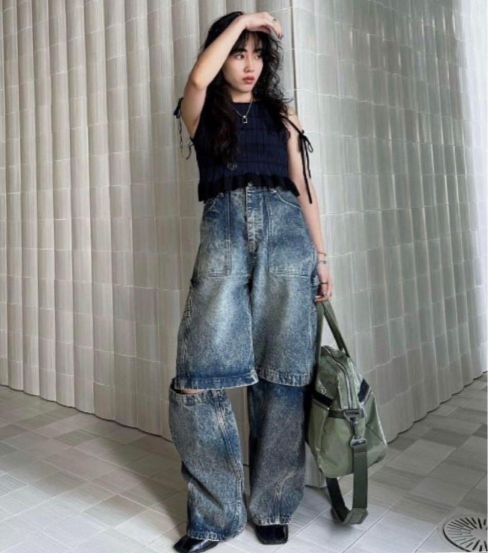 美品★MEDI PURIPURI SHORT KNIT TOP