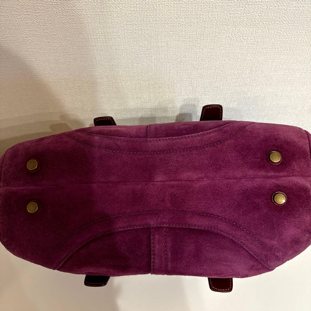 【COACH】スエードハンドバッグ パープル