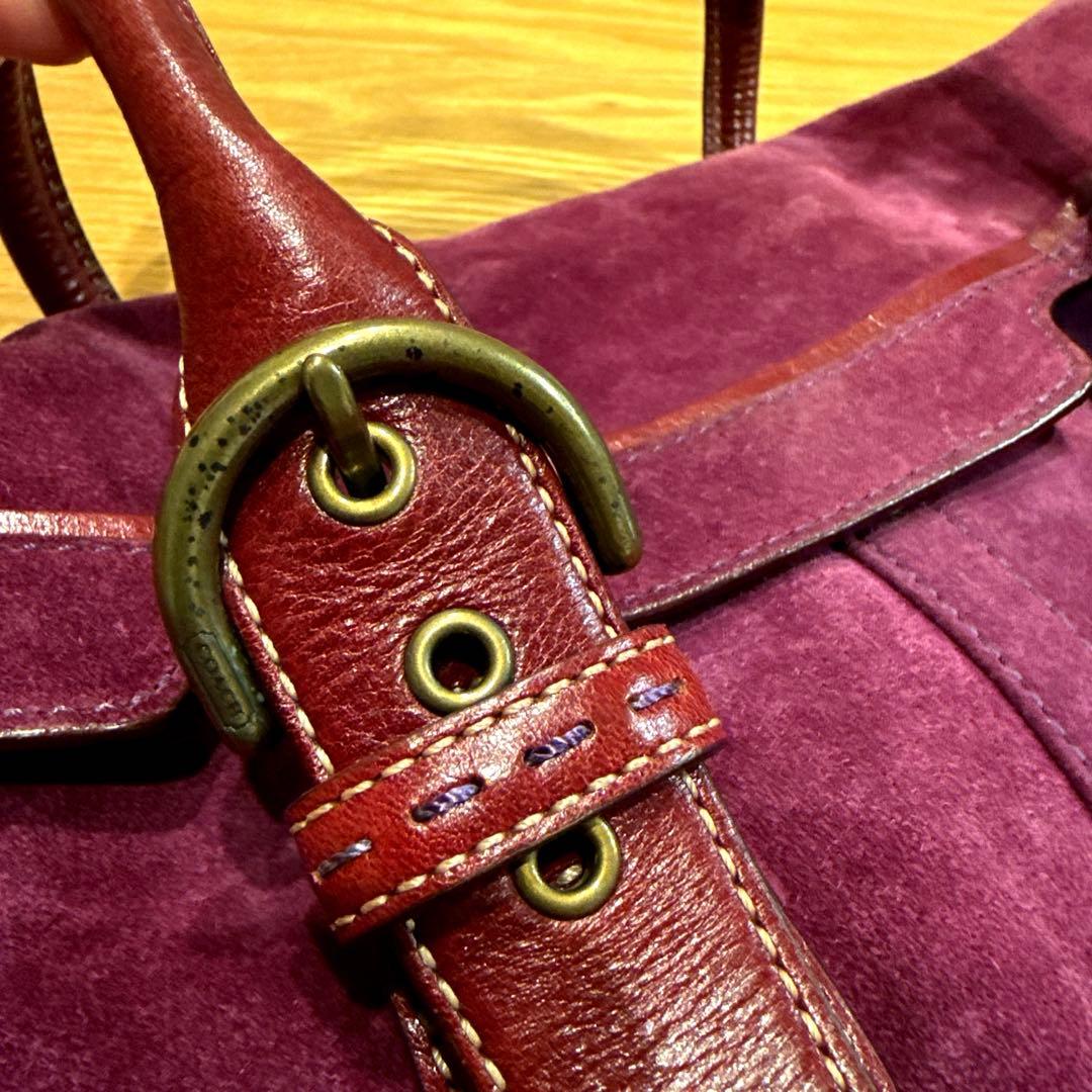 【COACH】スエードハンドバッグ パープル