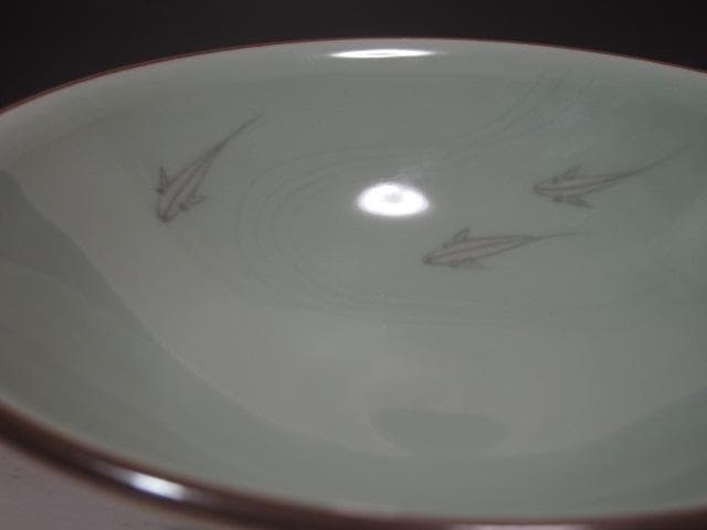 ☆ 手塚玉堂 青磁茶碗 裏千家 十五代 鵬雲斎の花押がございます☆x254