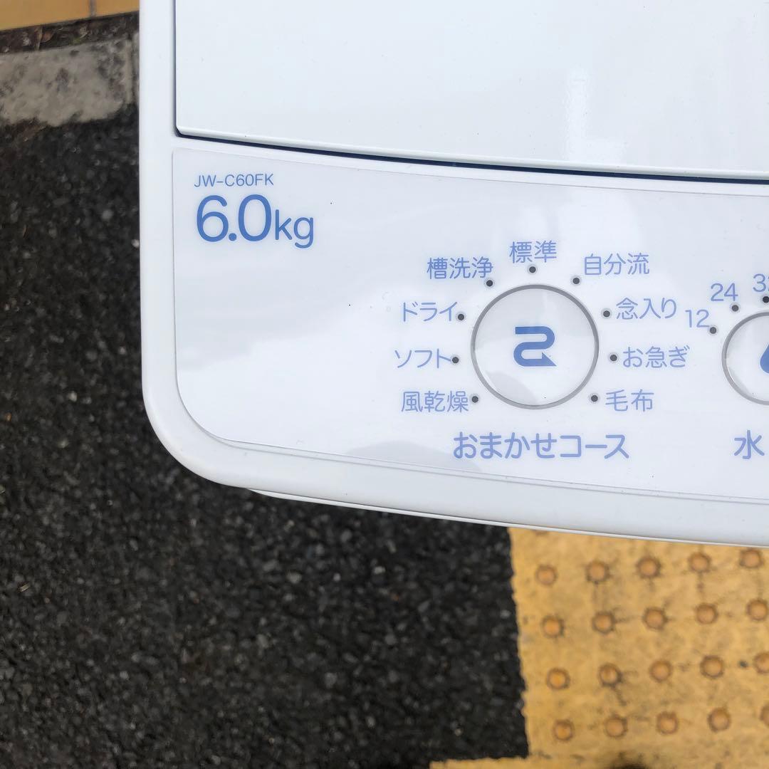 Haier JW-C60FK 2019年製 6kg ハイアール 洗濯機 6.0kg JW-C60FK(W) 2019