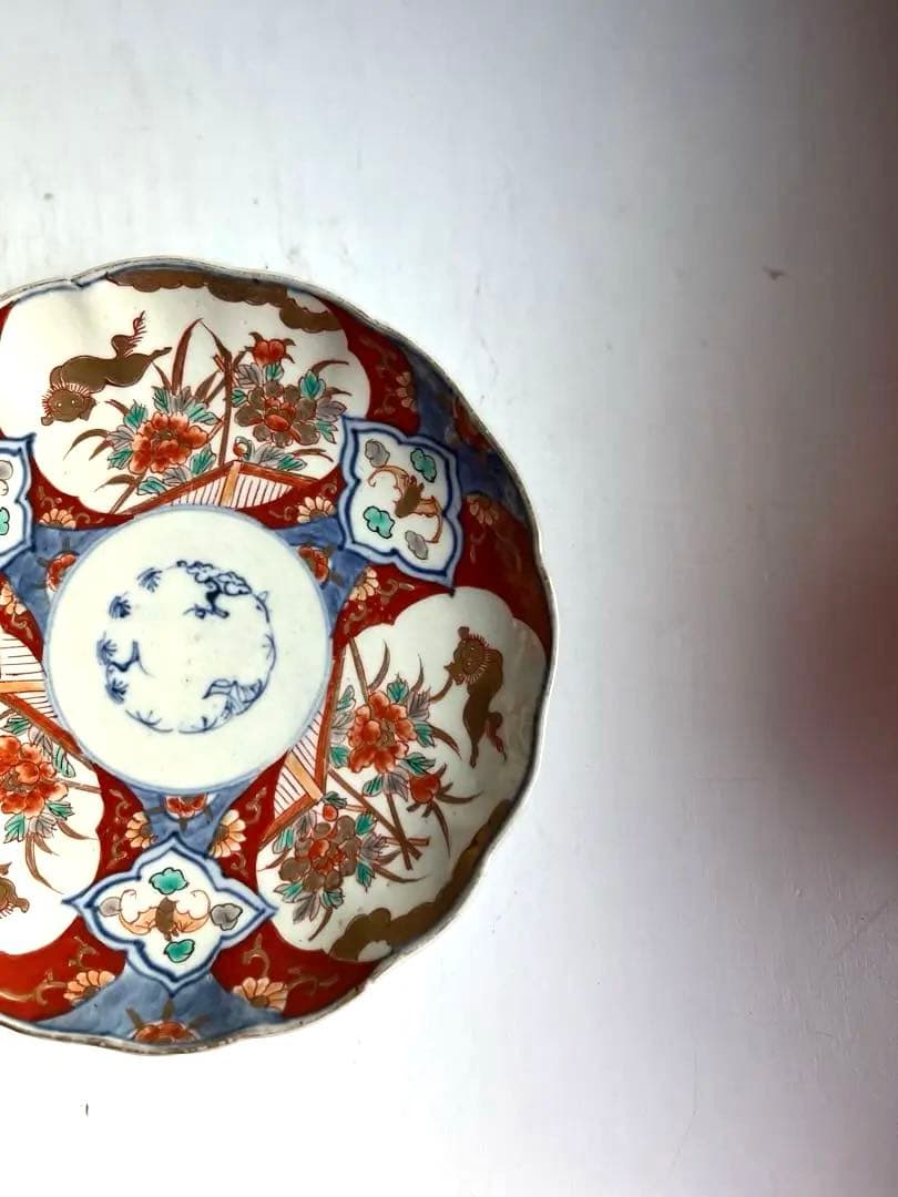 junko様リクエスト】947 骨董 古伊万里 染錦唐獅子牡丹図皿 2点 - メルカリ