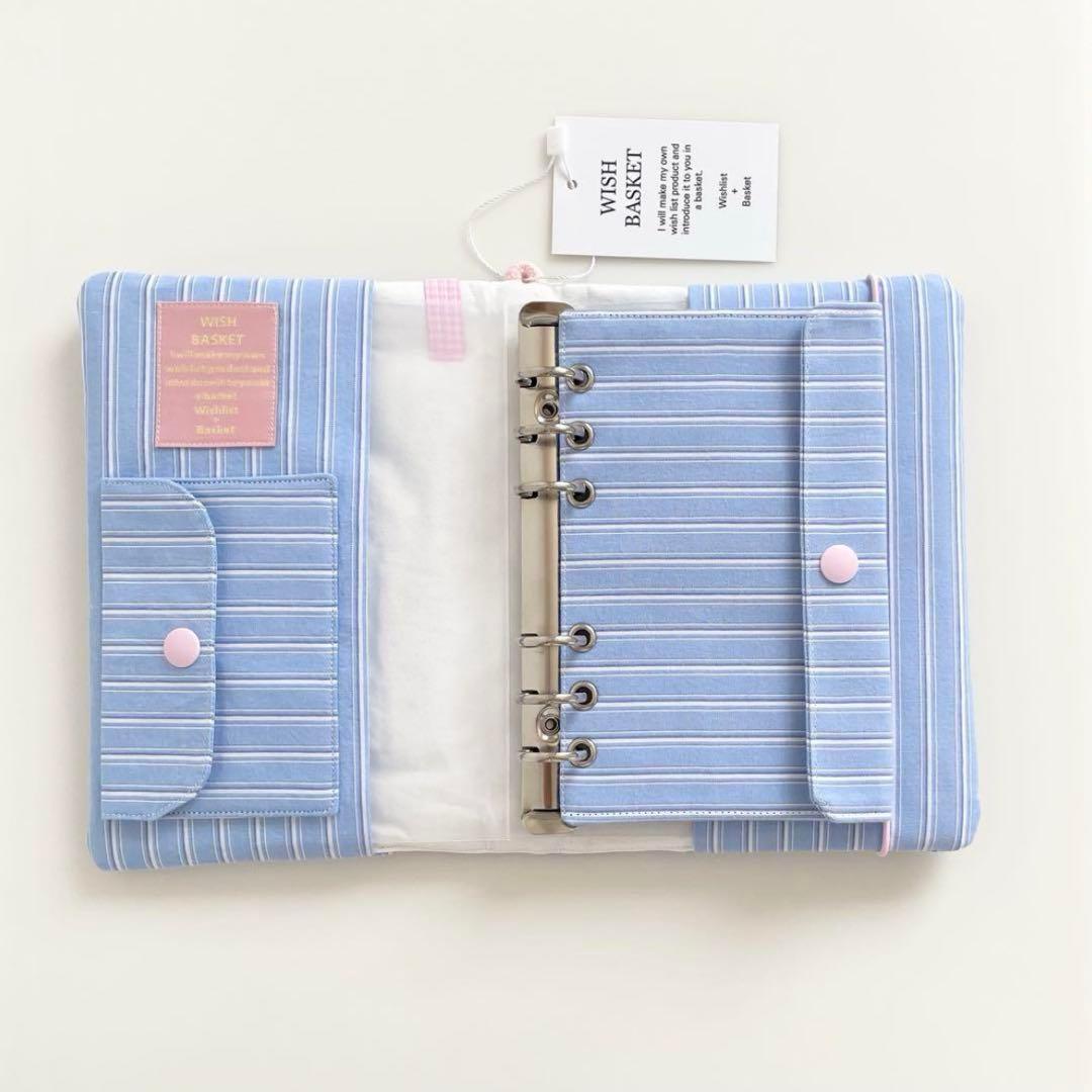 早い者勝ち 韓国 バインダー カバー 貯金 現金管理 リフィル 水色