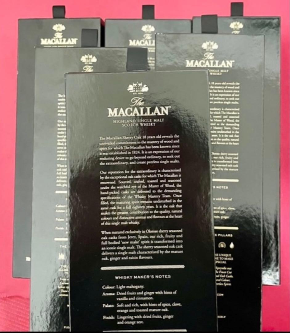 未使用】希少！ マッカラン18年 空箱 6本セット 専用段ボール付き