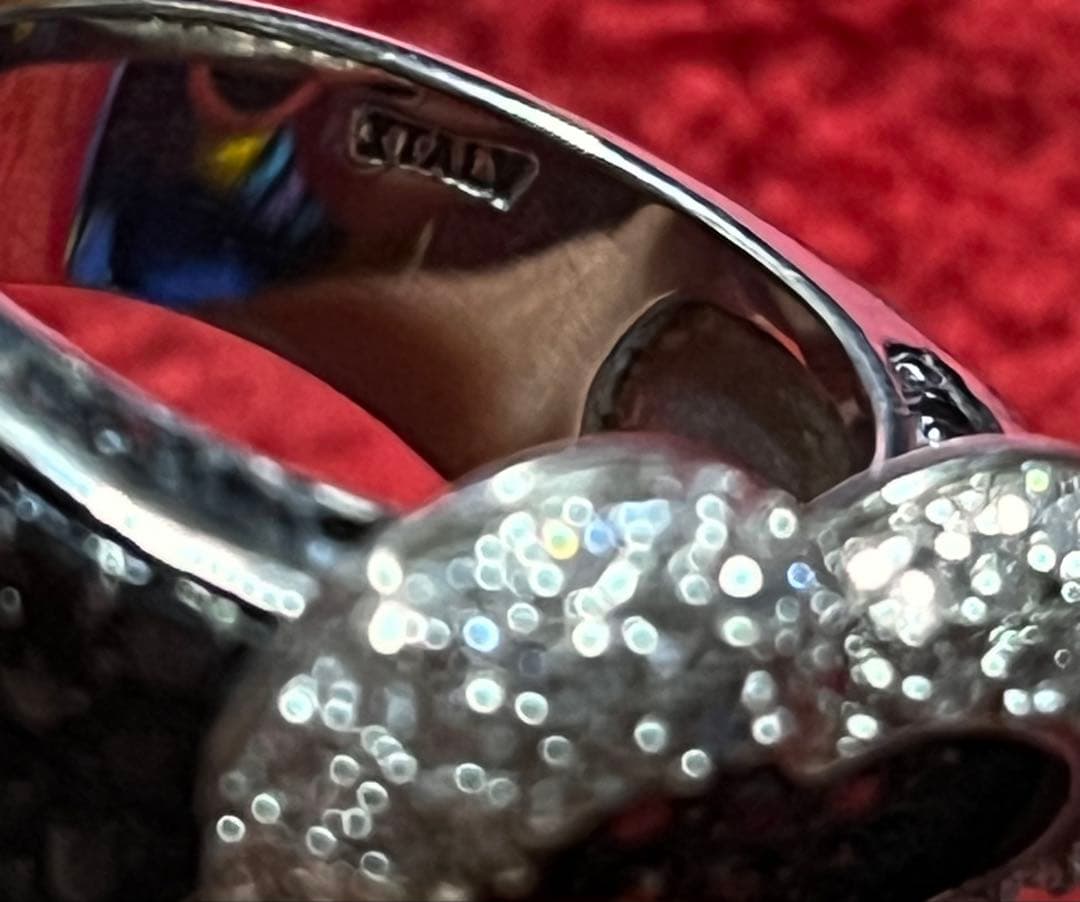 四つ葉のクローバー シルバーリングキュービックジルコニアCZ