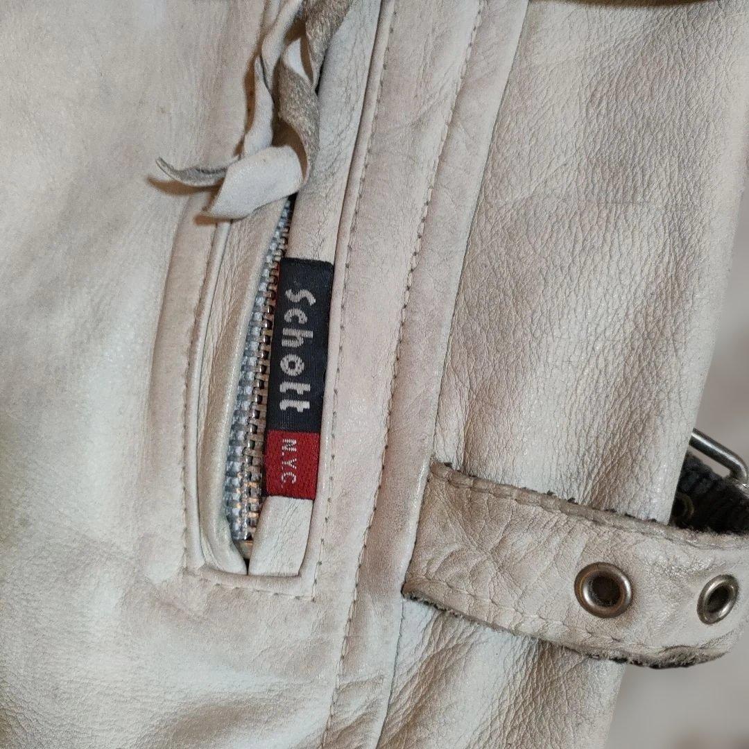 現行タグモデル ダメージ加工 Schott 立襟 シングルライダース 上野商会