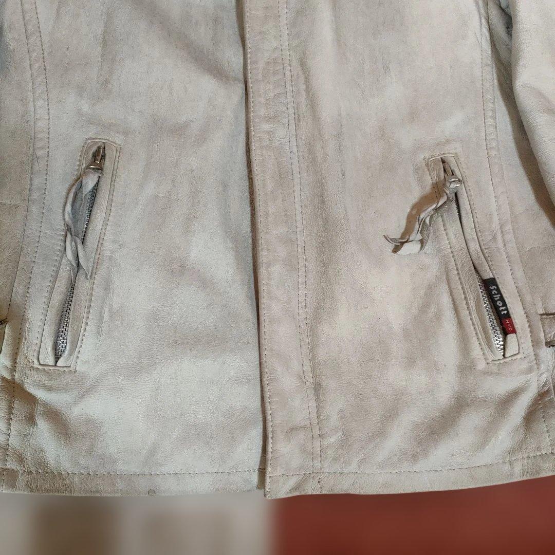 現行タグモデル ダメージ加工 Schott 立襟 シングルライダース 上野商会