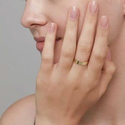 ノジェス K10 リング 13号 ゴールド プレーン 地金 モダン 美品