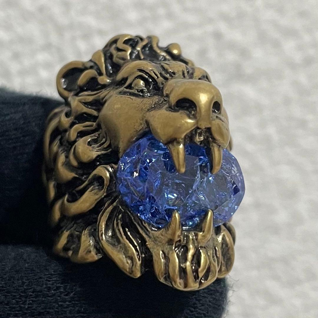 GUCCI グッチ リング 10号 ミケーレ期 ライオンヘッド ゴールド