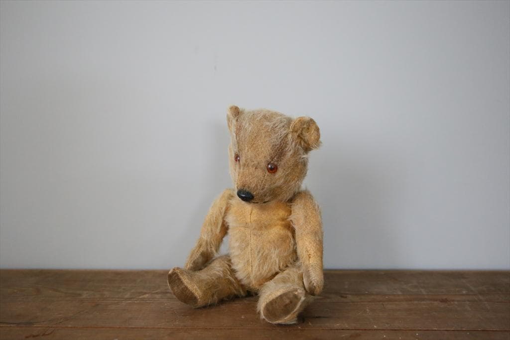 英国アンティークテディベア/くまのぬいぐる/熊オブジェ/ブラウン茶色85-114 イギリス アンティーク テディベア ぬいぐるみ くま クマ インテリア