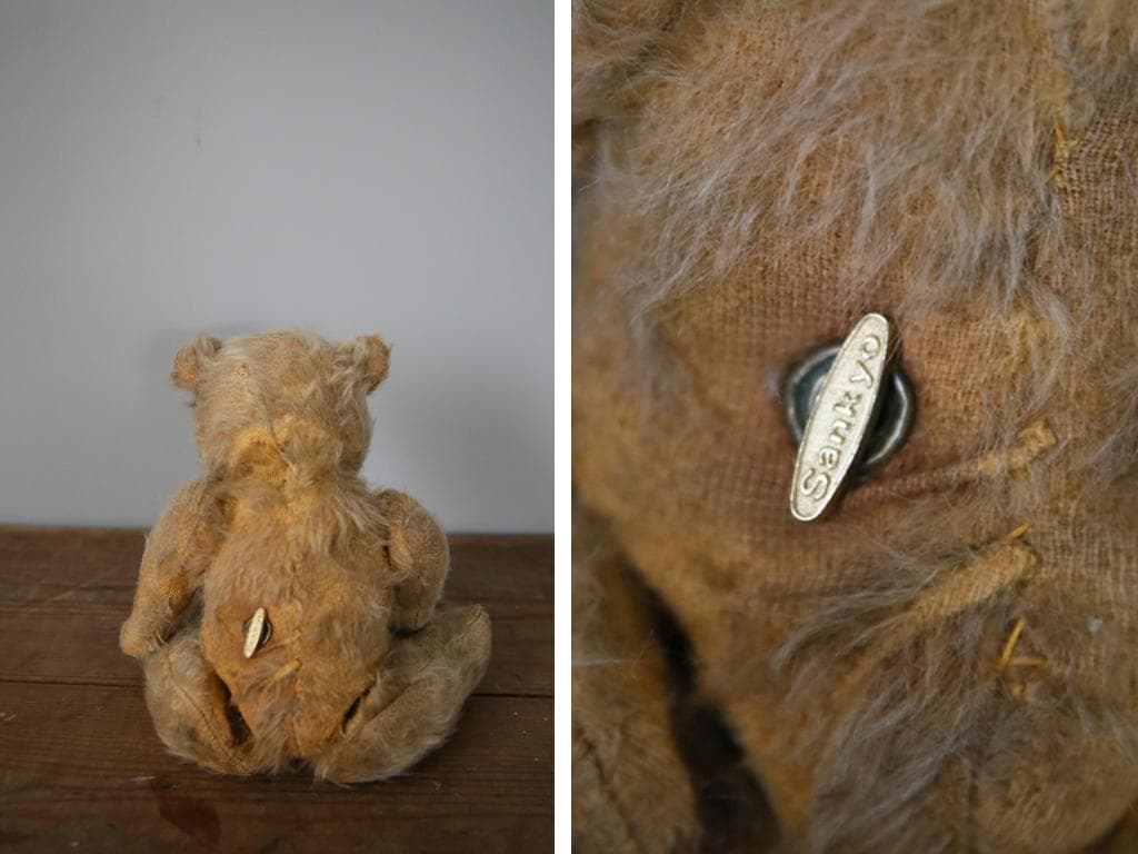 英国アンティークテディベア/くまのぬいぐる/熊オブジェ/ブラウン茶色