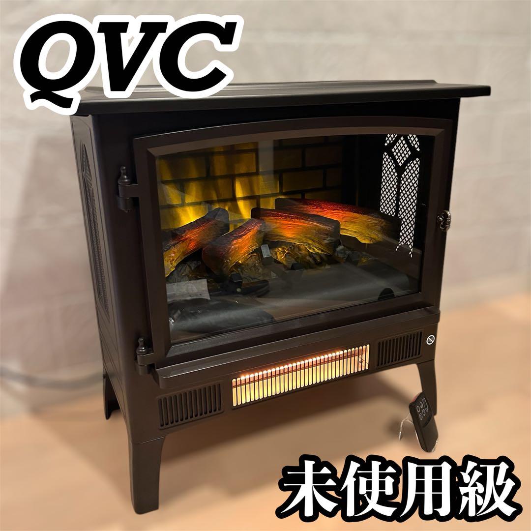 極美品】QVCジャパン 暖炉型ヒーター ファンヒーター 電気ストーブ 黒