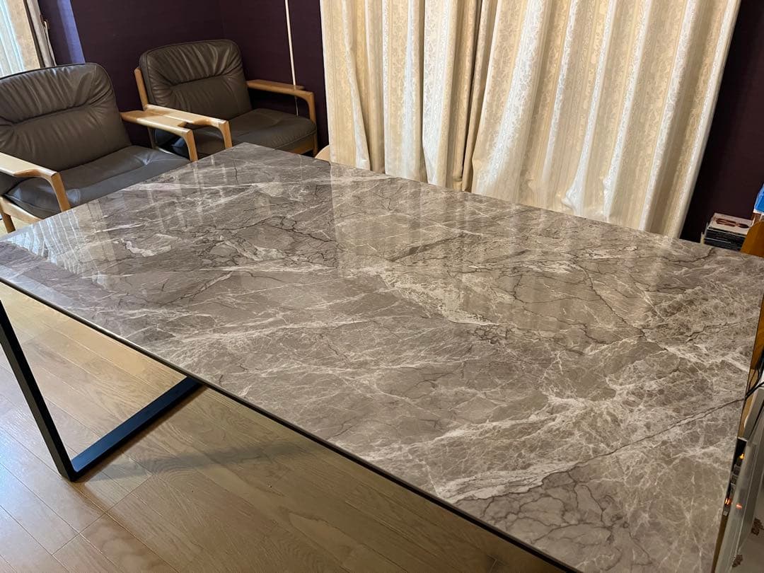 セラミックダイニングテーブル　ベージュ美品　ニトリ　分解発送