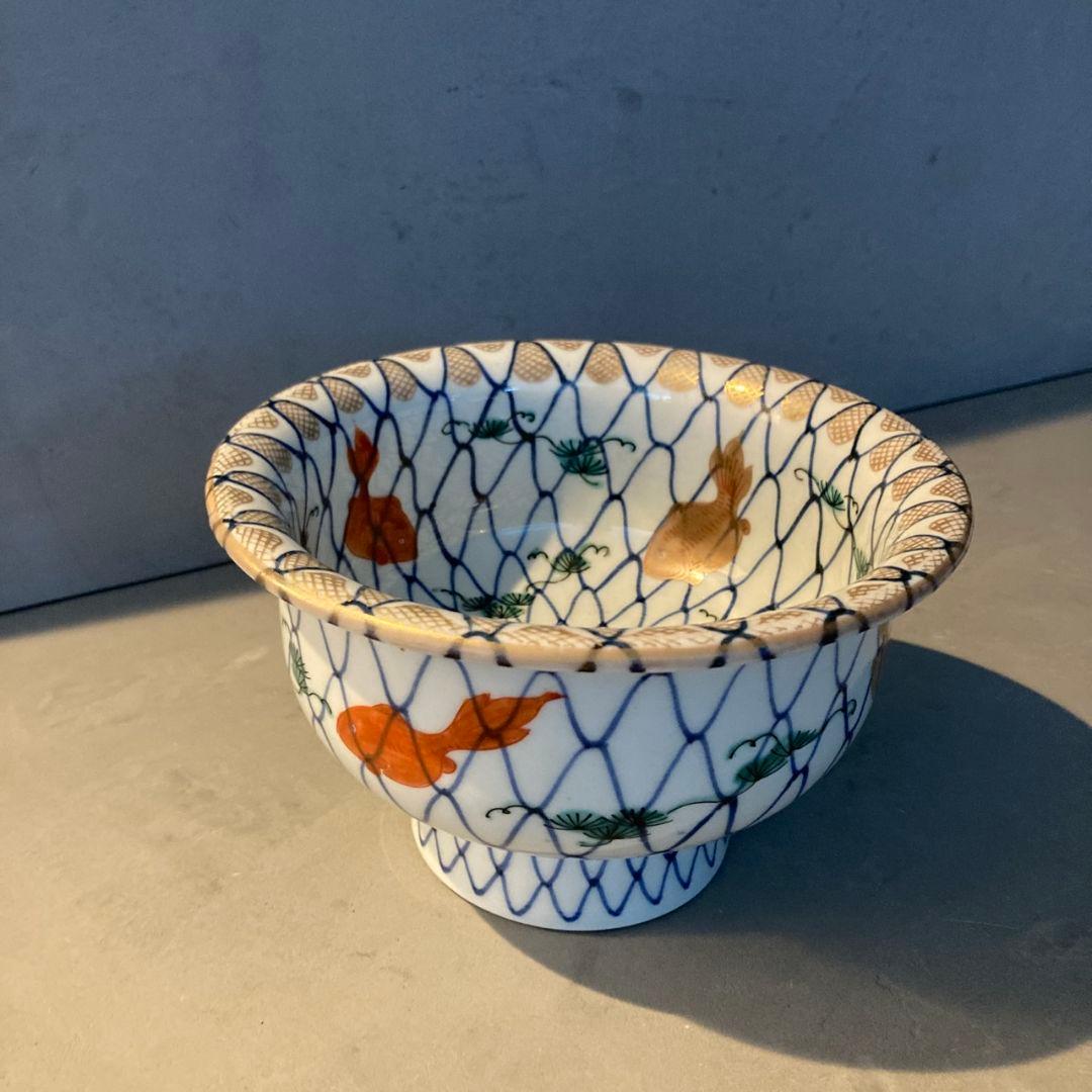 貴重】古伊万里 染付色絵鉢 網目 金魚 金彩 茶碗 陶器 骨董品 - メルカリ