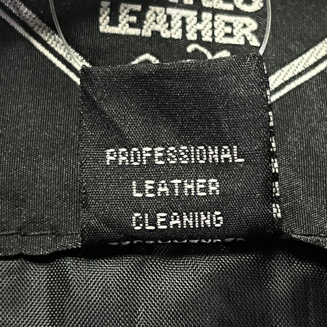 バッファロー レザー ライダースジャケット つぎはぎ 黒 ワッペン イーグル