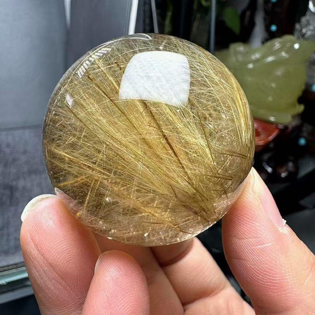 ゴールドルチルクォーツ丸玉/スフィア（直径25.5mm） - 埼玉県吉川市の