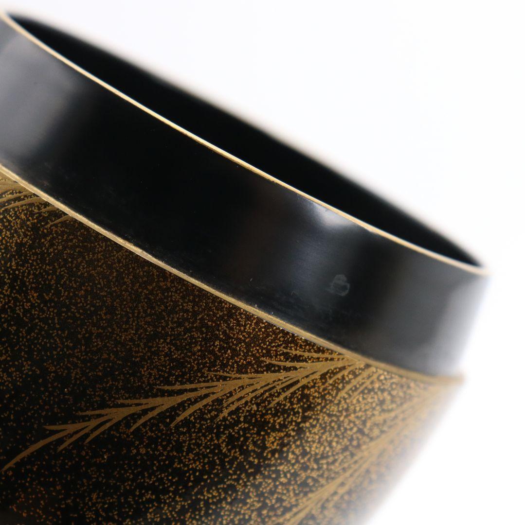 久保縫春作 芽張柳蒔絵 中棗 茶道具 共箱 AW784 N2