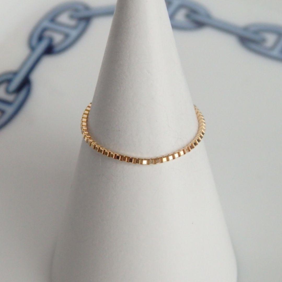 KaKo　k18リング　チェーンリング　ベネチアンチェーン　つけっぱなし