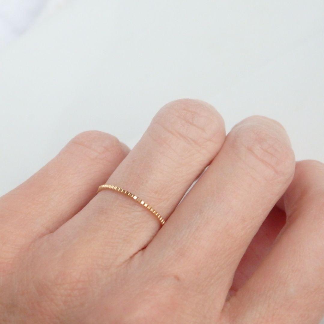 KaKo　k18リング　チェーンリング　ベネチアンチェーン　つけっぱなし