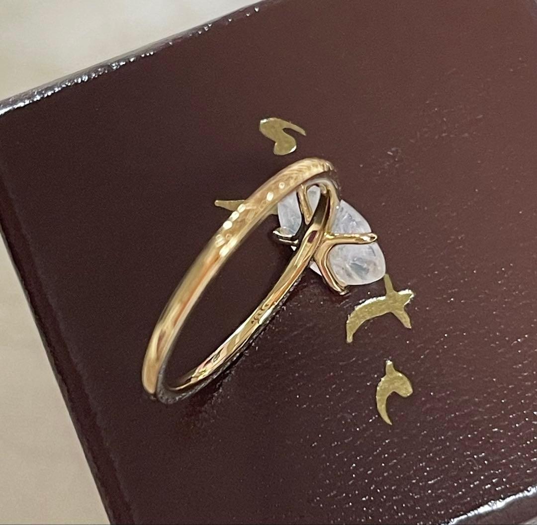 agete ホワイトラブラドライト リング K10 アガット