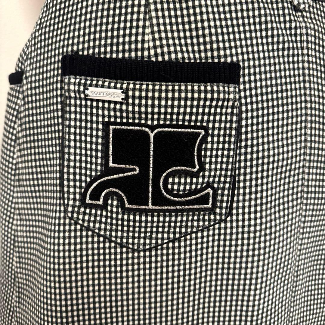 美品courreges クレージュ40 白黒チェック タイトスカート 膝丈y2k
