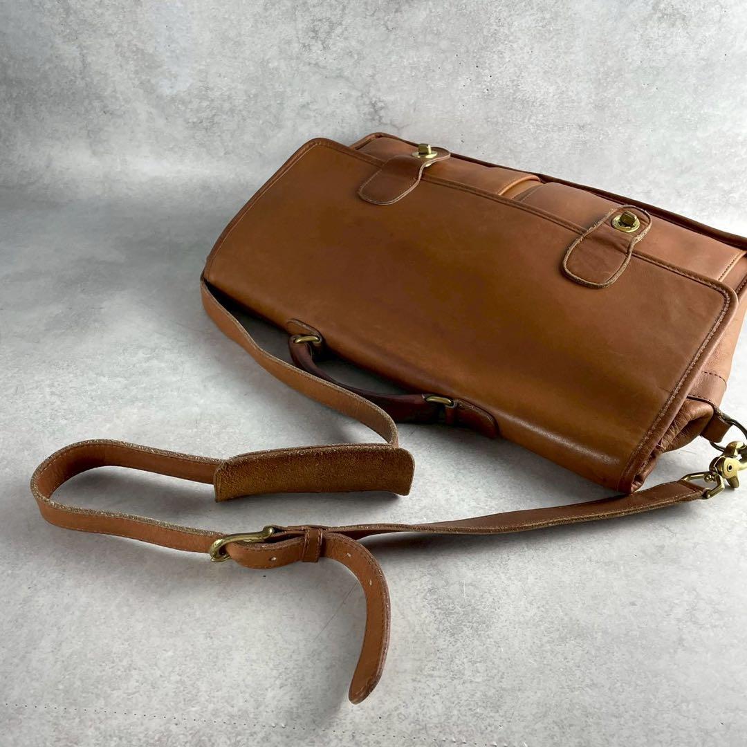 オールドコーチ　ビジネスバッグ　2way ターンロック　レザー　ブラウン