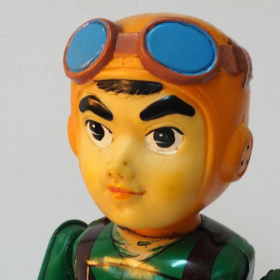 TOMO　ATD【0戦はやと】当時物ブリキ ゼンマイ歩行ロボット人形