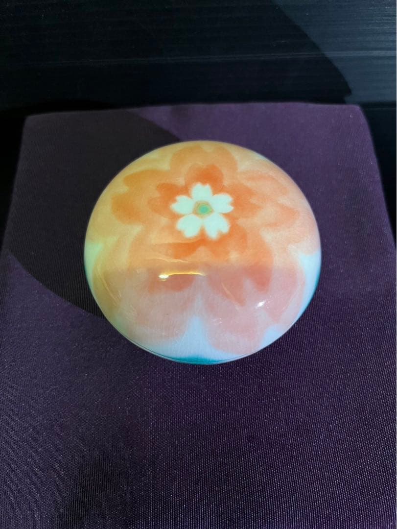 四代徳田八十吉 彩釉 香合