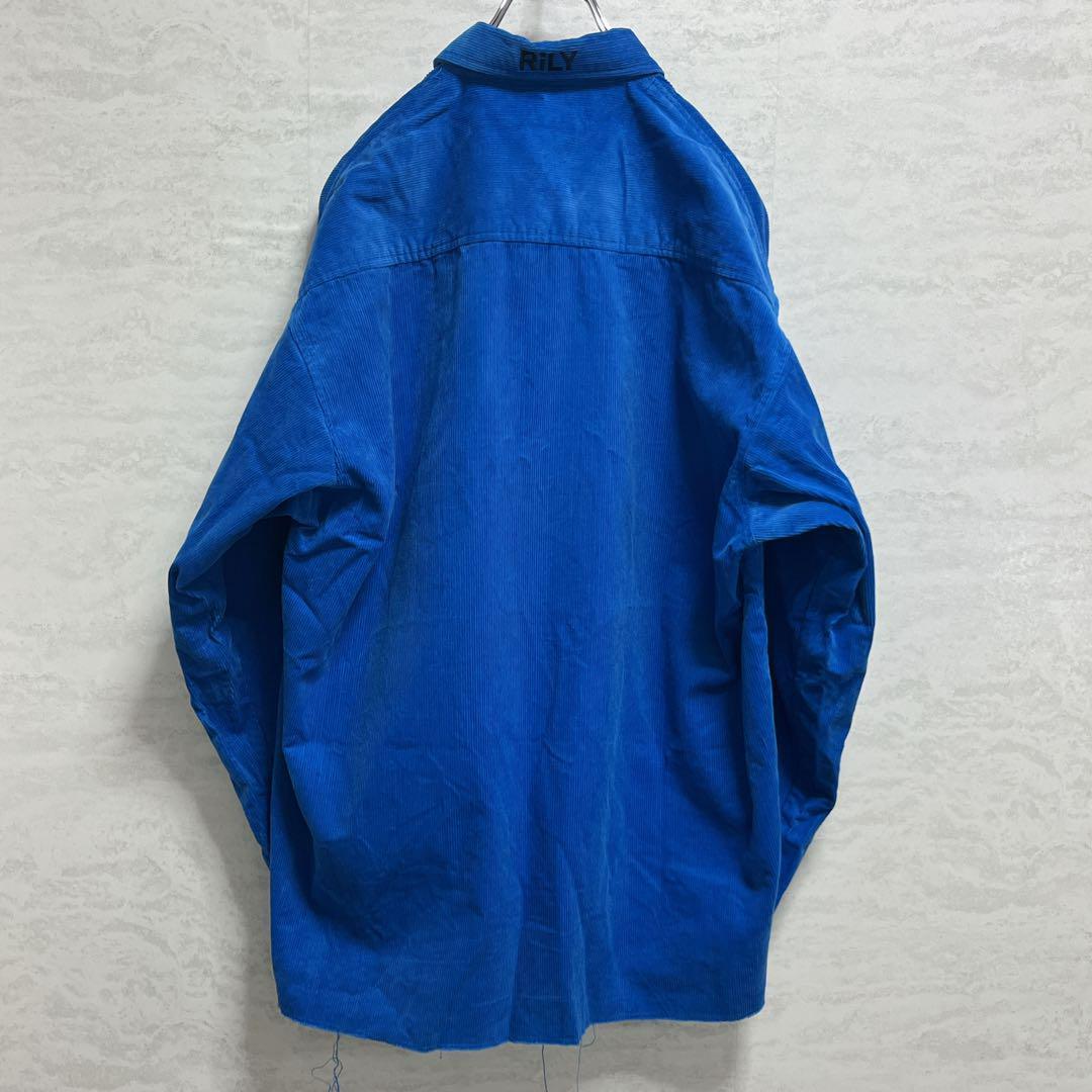 RILY コーデュロイシャツ ブルー Mサイズ RILY corduroyシャツ青 RILY
