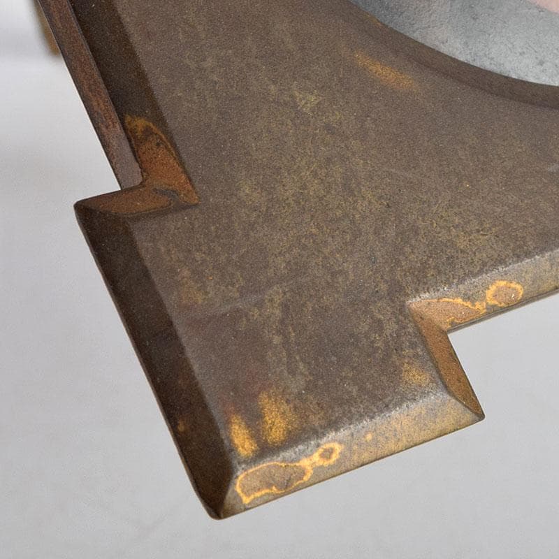 キリスト教　陶器製　聖像画　イコン　聖母子　銅製フレーム　M　R9408