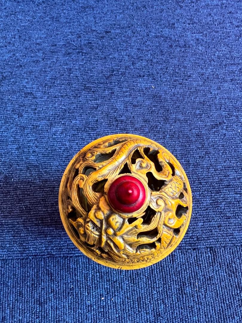 1104 中国 骨董 龍、亀模様 透かし彫り 香炉 時代物 1104 中国 骨董 龍