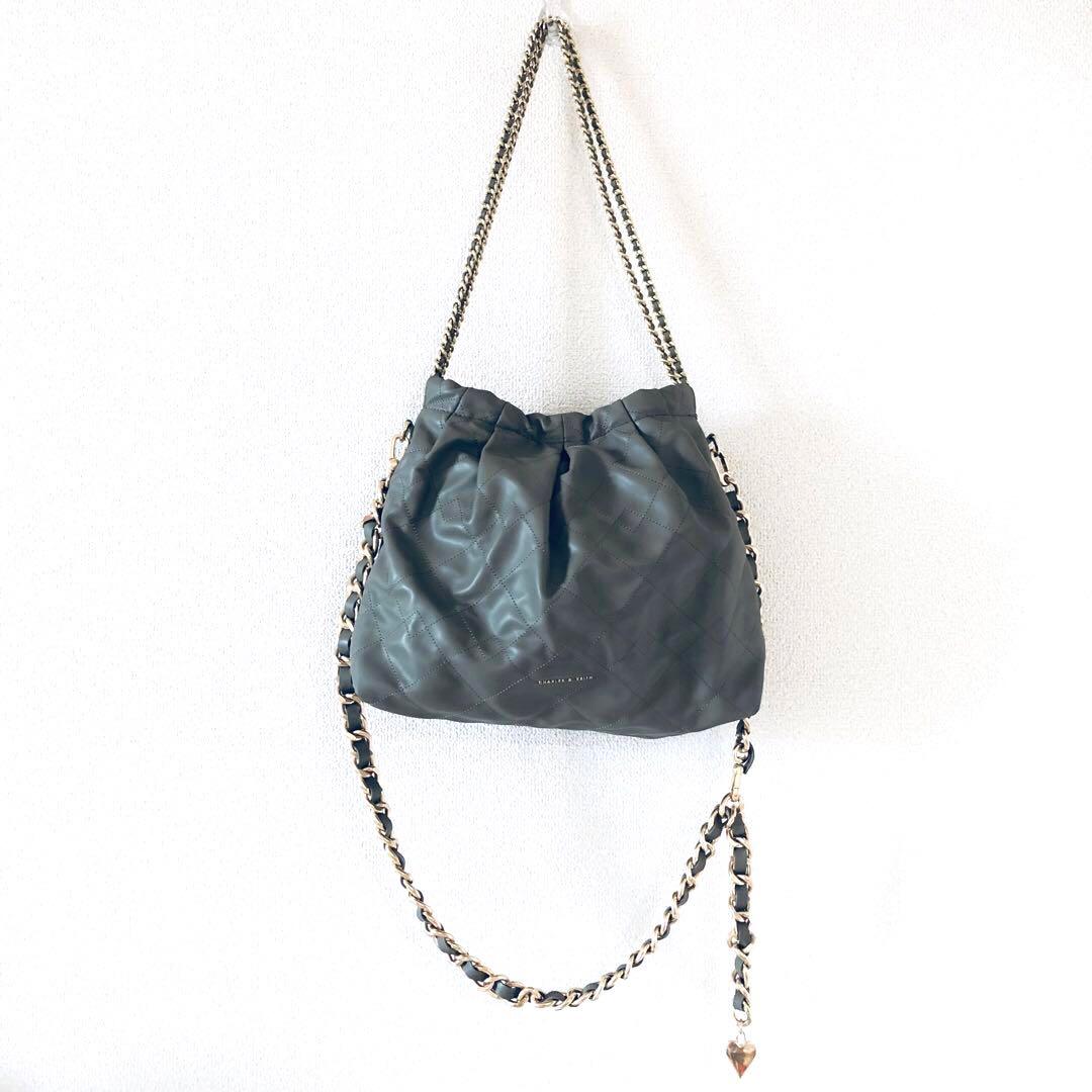 CHARLES & KEITH Duo ブレードチェーンハンドルホーボーバッグ