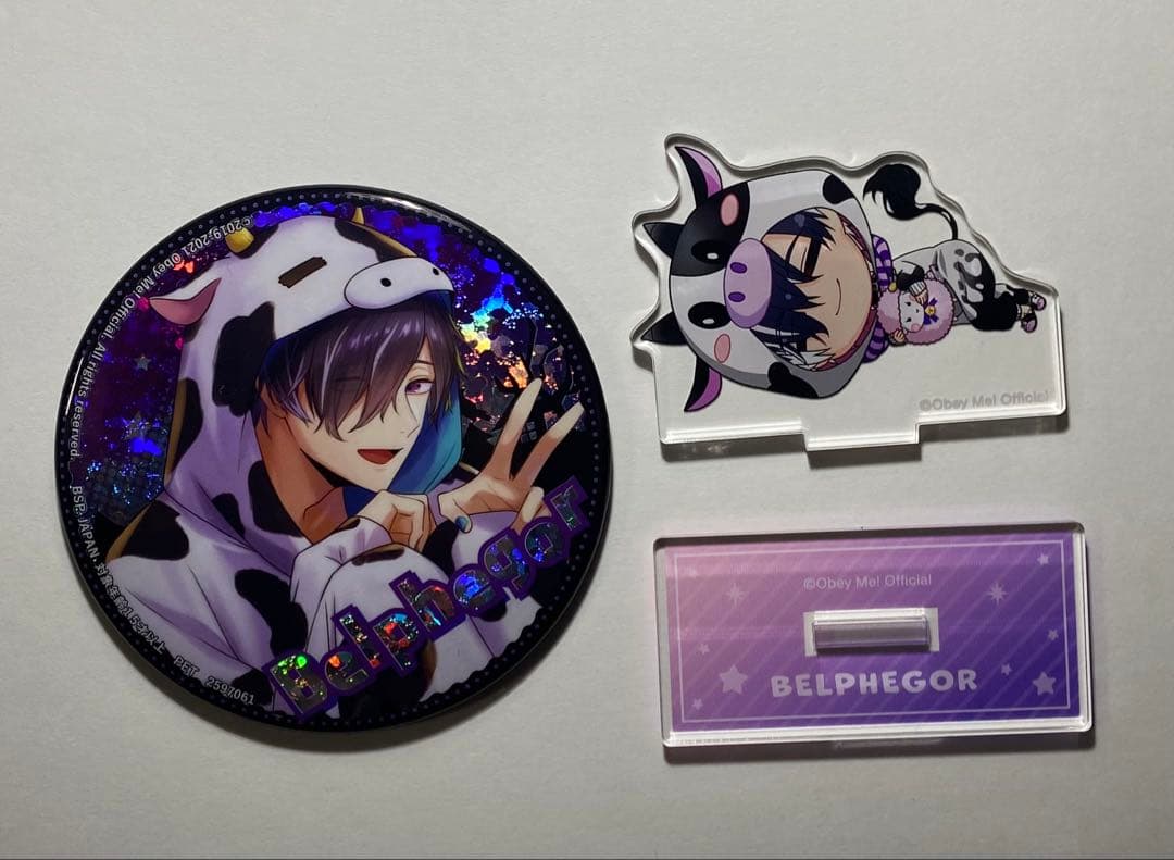 Obey Me! ベルフェゴール アクリルスタンド＆缶バッジ - メルカリ