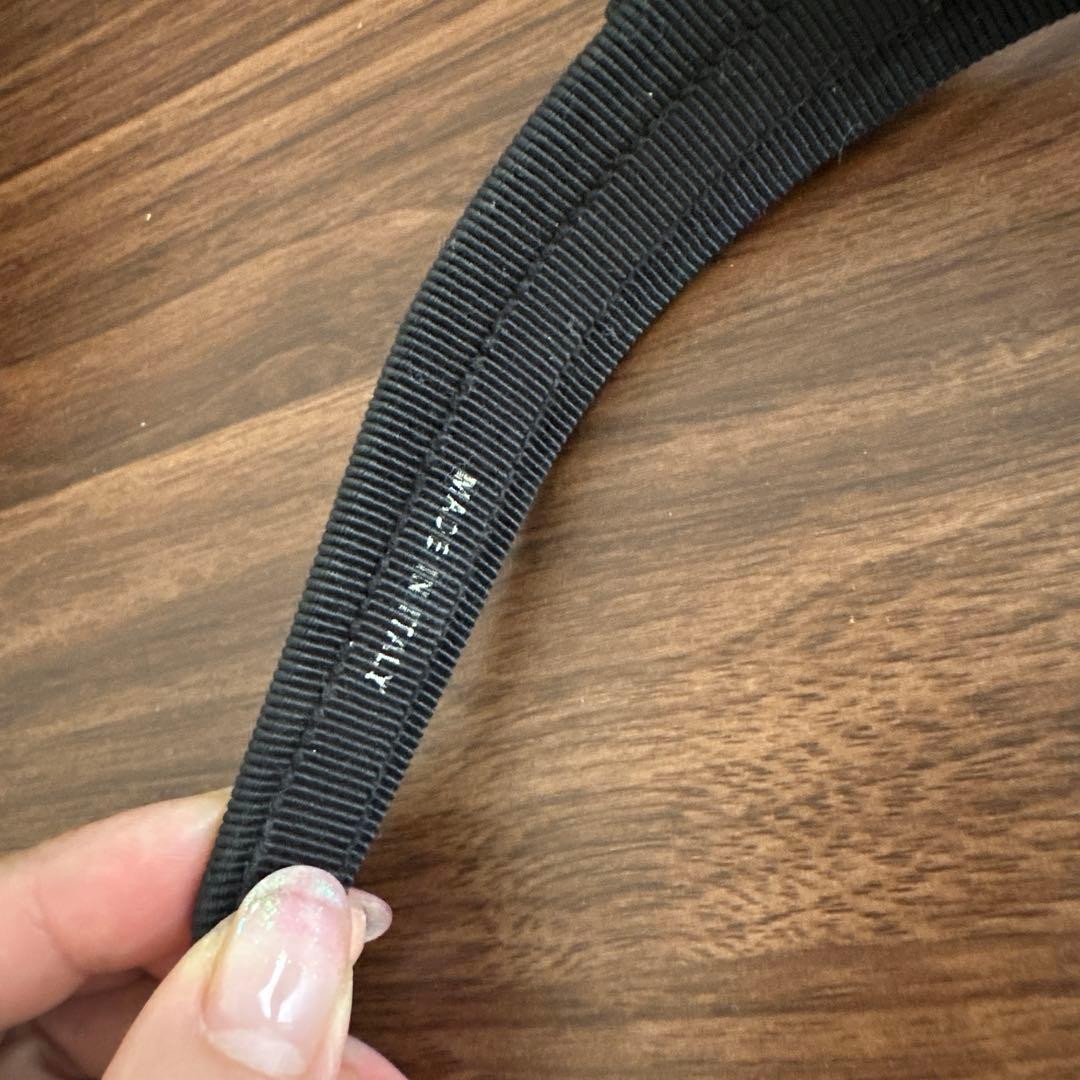 フェラガモストーン付きリボン ブラックカチューシャ