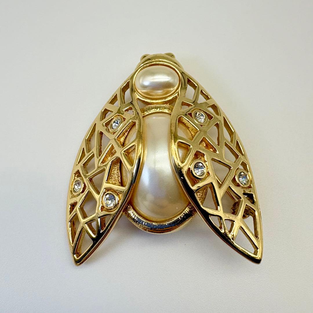 Dior ディオール ブローチ 蜂 パール ラインストーン ゴールド Dior ディオール ブローチ 蜂 パール ラインストーン ゴールド 希少