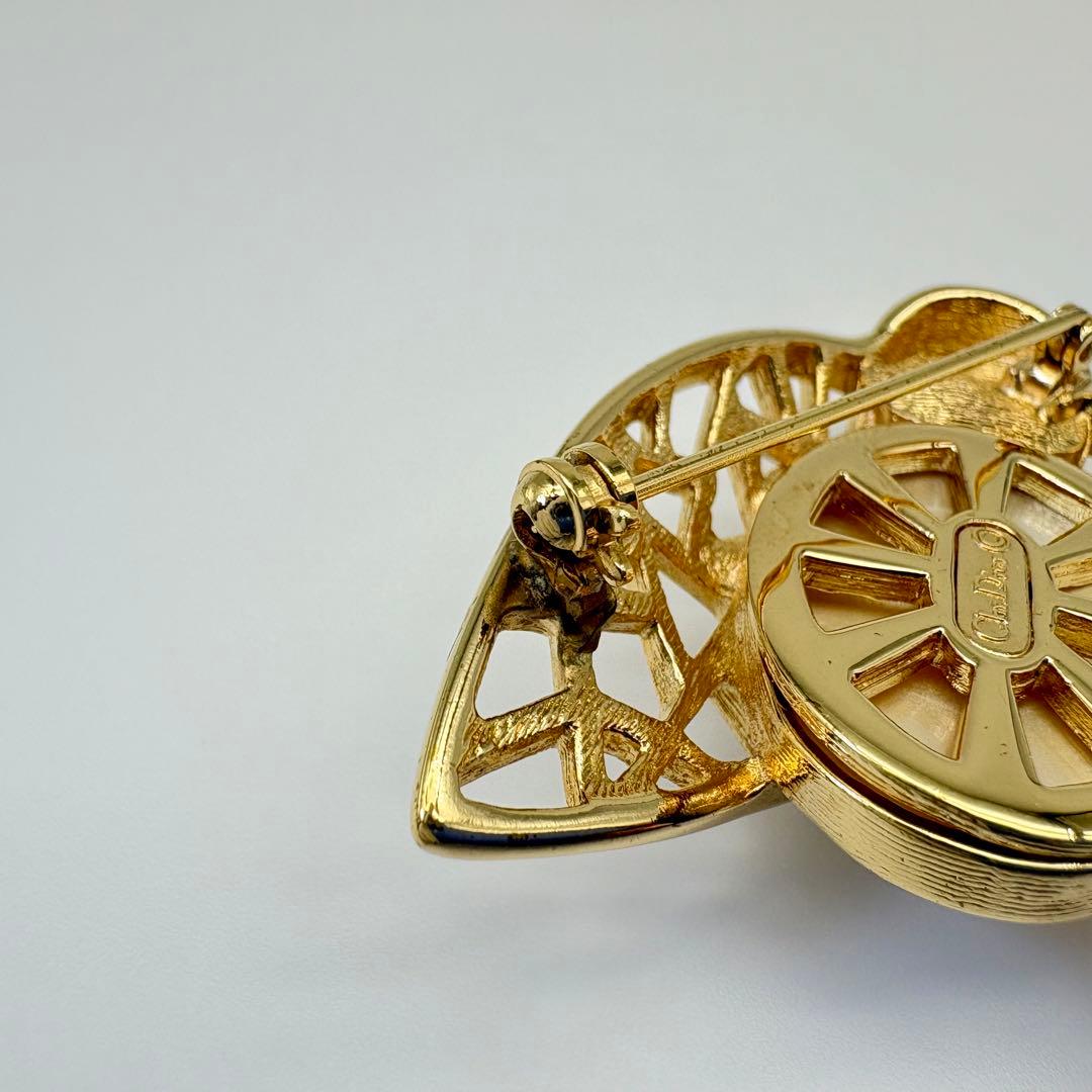 Dior ディオール ブローチ 蜂 パール ラインストーン ゴールド