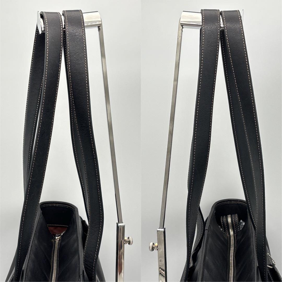 COACH レザー A4収納可能 肩掛け ビジネスバッグ トートバック ブラック