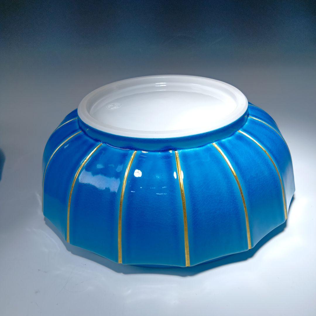 値下げ茶道具 中村翠嵐 浅黄交趾(菊形)食籠 永田宗匠書付有 共