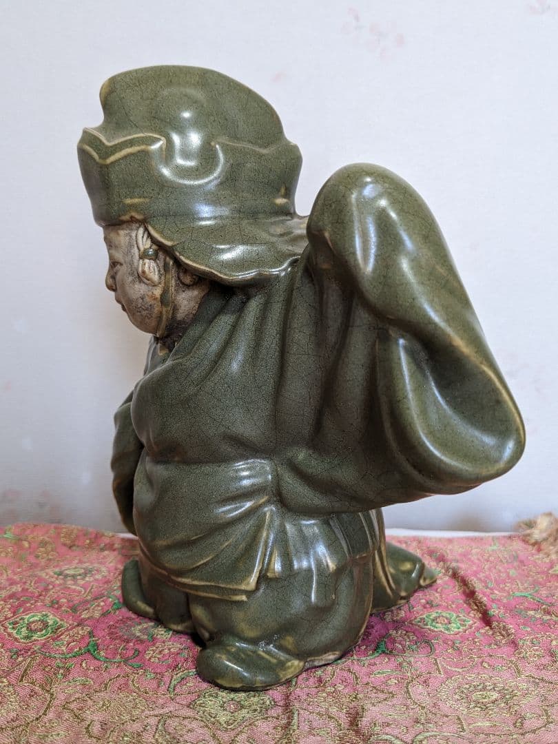 ♦！大珍品 ？三田 青磁 雅樂舞像 磁器人形 朝鮮コレクション骨董品アンティーク