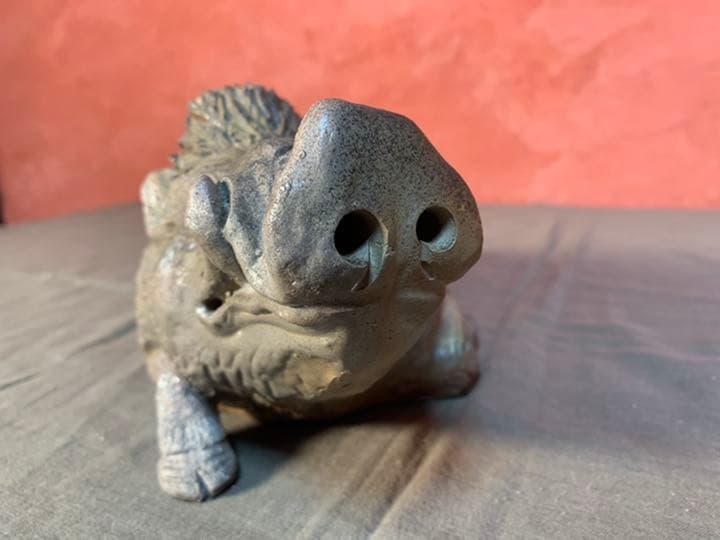 備前焼 小野田瑞穂 作 干支『亥』 共箱有り