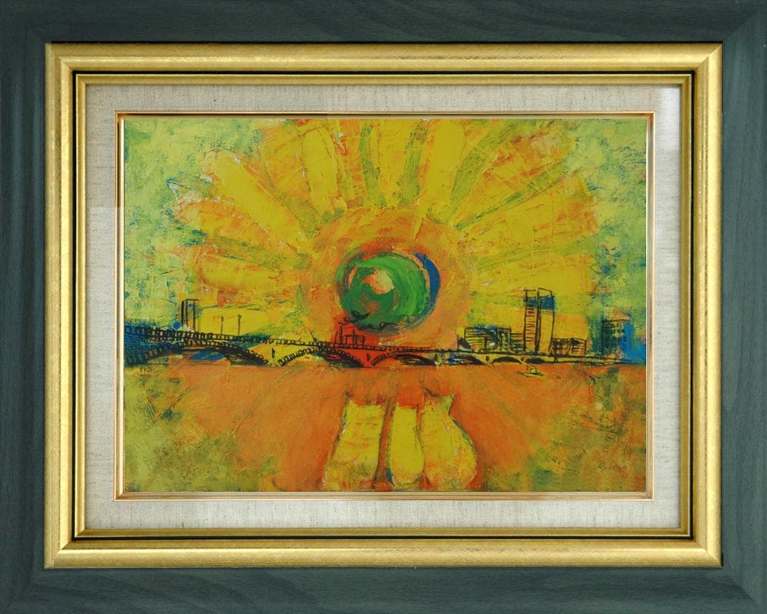 油絵 菅家令子 絵 絵画 インテリア 額付(黒) F4-072219 可愛い子猫