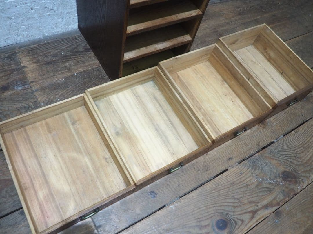 1108 ヴィンテージ 昭和レトロな小引き出し 収納棚 書類ケース チェスト