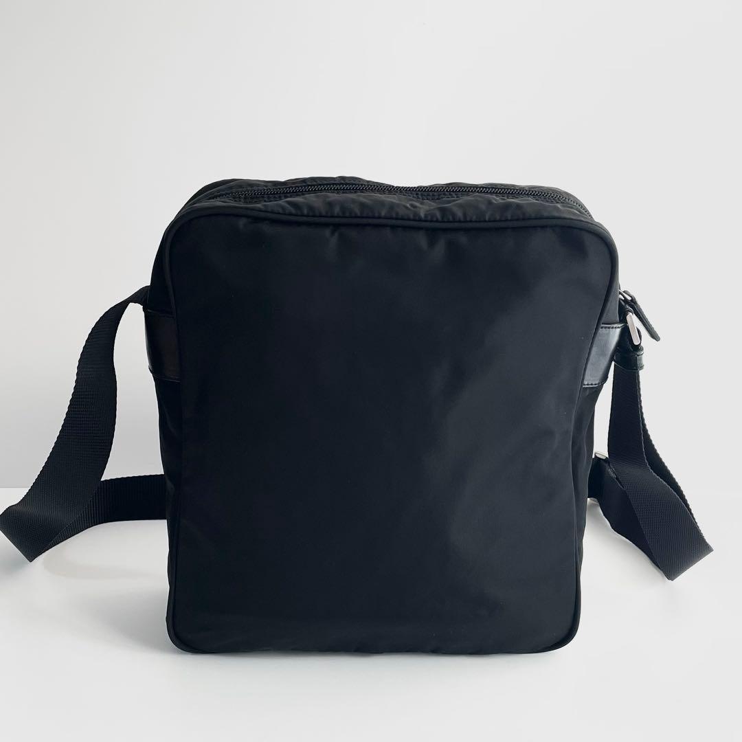 【極美品〜美品】PRADA プラダ ショルダーバッグ ナイロン×レザー スクエア