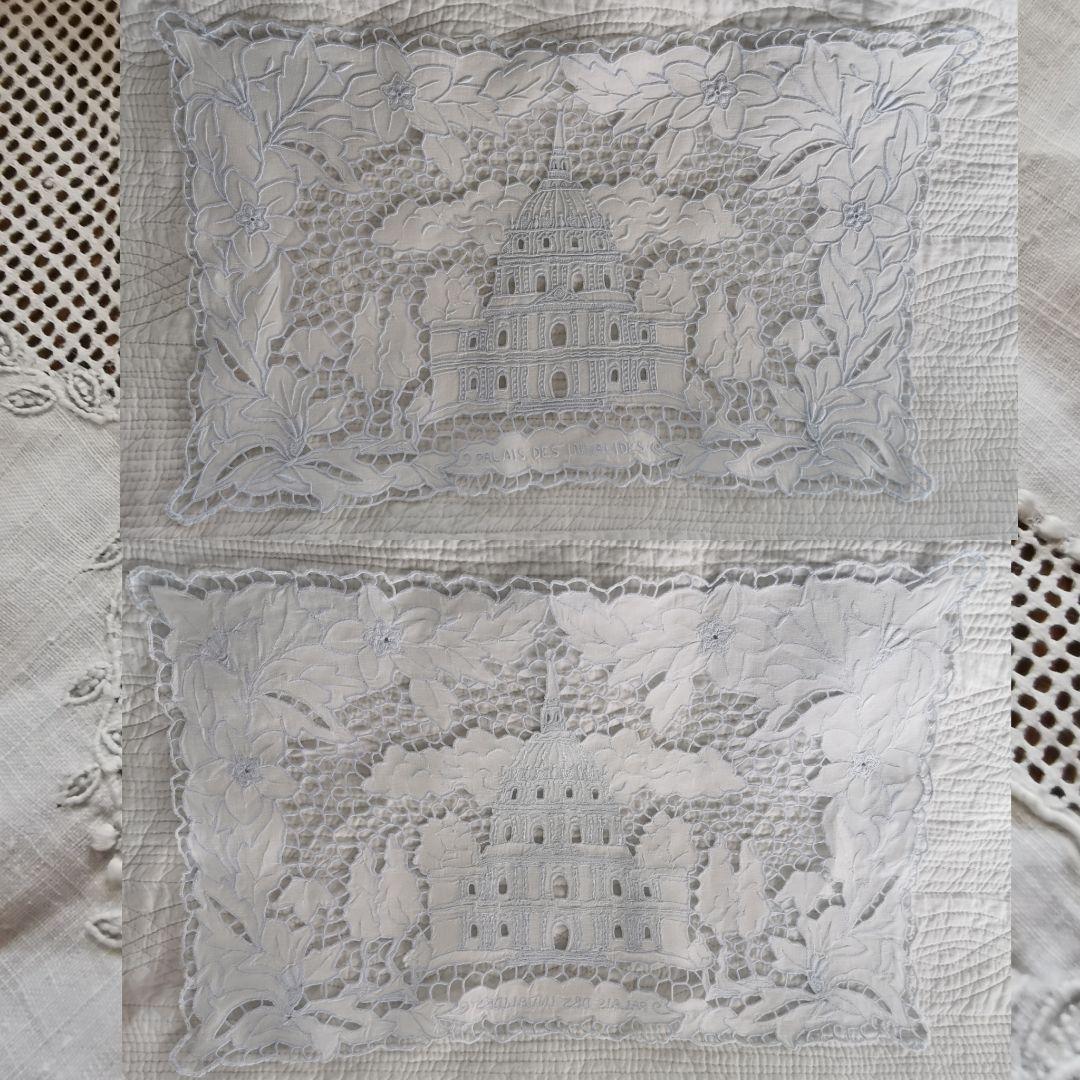 アンティークレース刺繍クロス アンヴァリッド フランス傷兵院